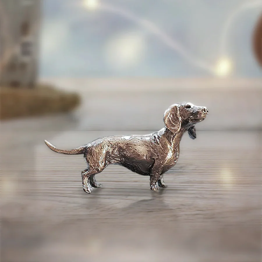 Bronze Dachshund Miniature Sculpture - Image 3