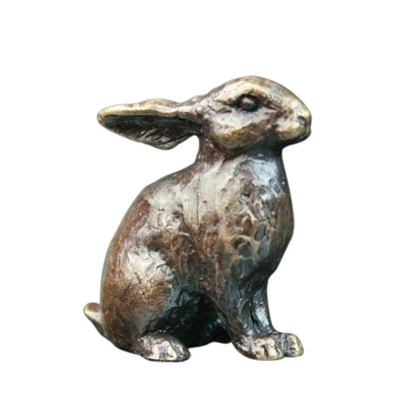 Butler & Peach Solid Bronze Bunny Miniature Sculpture