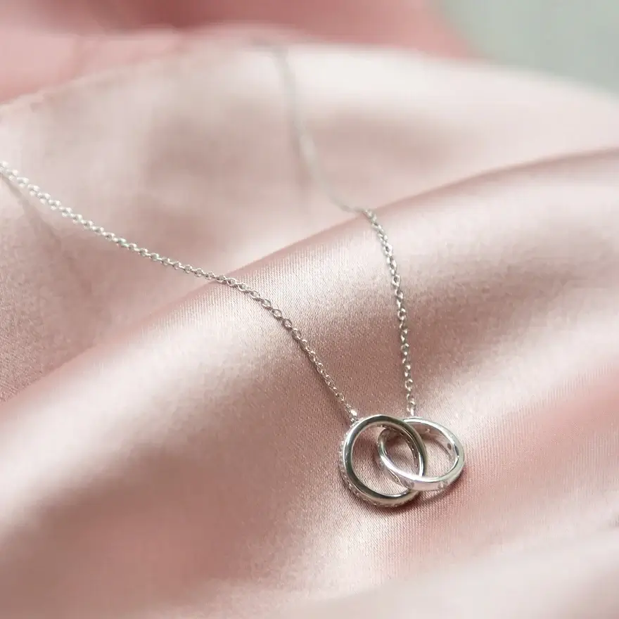 Diamonfire Interlocking Rings Necklace with Zirconia - Image 2