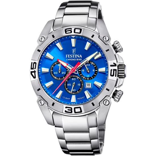 Festina Chrono Bike Watch Blue Dial Steel Bracelet F20543/2