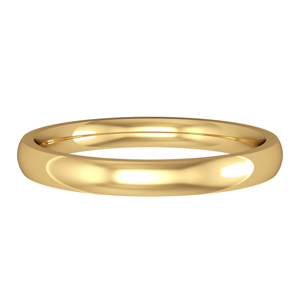 Gold 2.5mm Essential Court Shape Wedding Ring