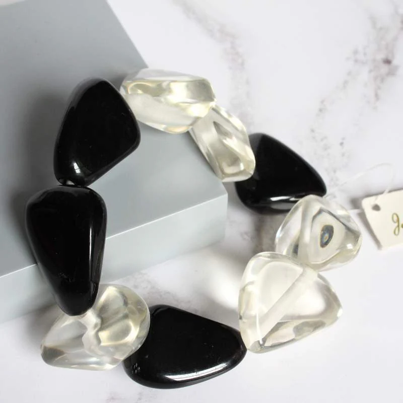 Jackie Brazil Black and Clear Bracelet - Image 3