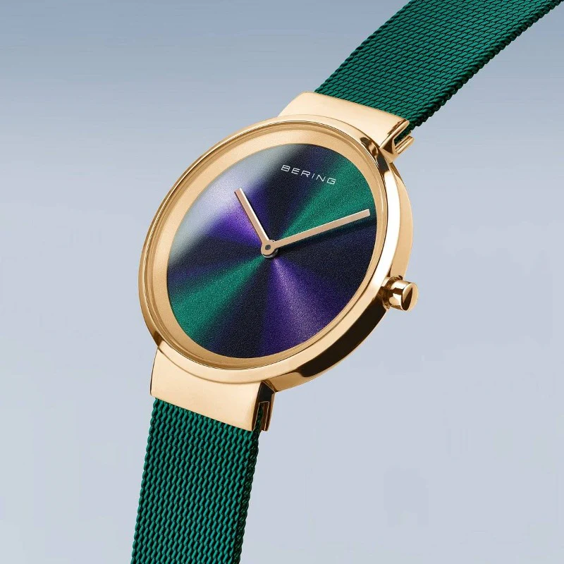 Ladies Watch in Shimmering Green and Gold 19031-828 - Image 3