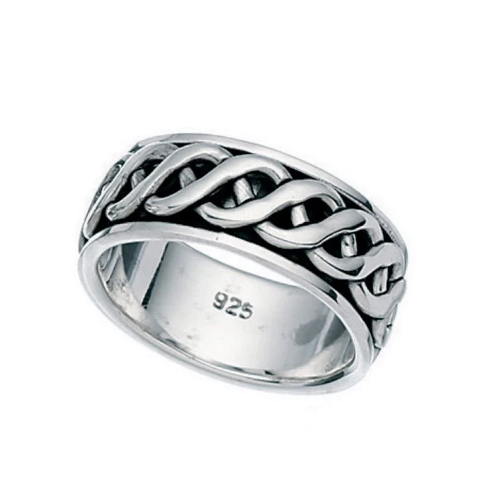 Men's Silver Celtic Spinning Ring - Image 2