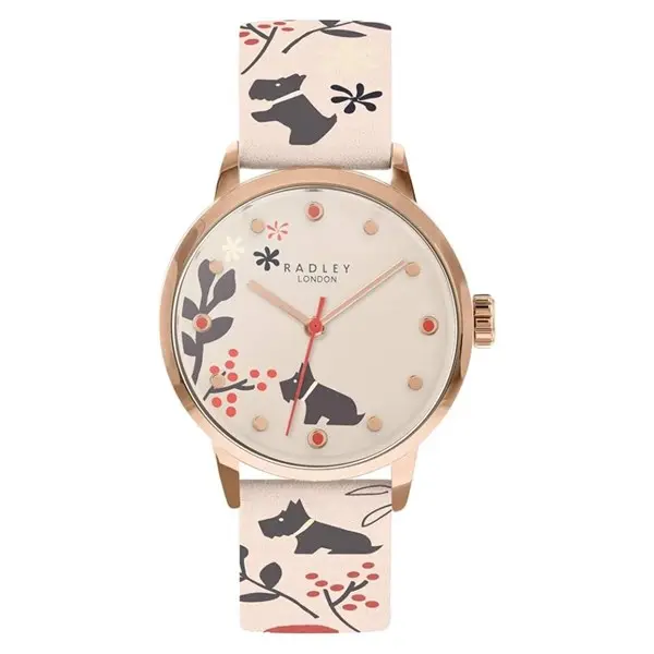 Radley Rose Gold Floral Watch with Cream Printed Strap RY2930A