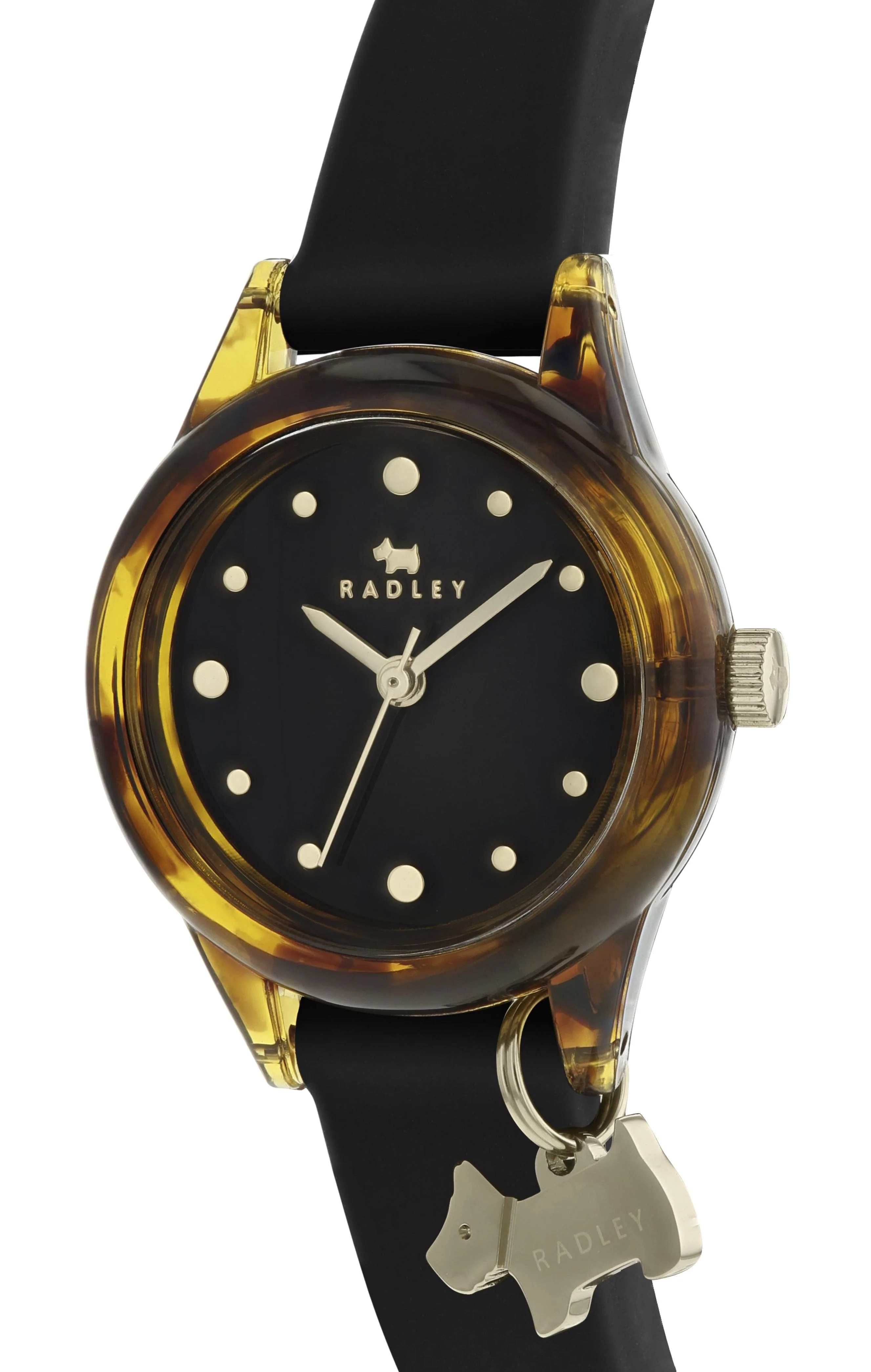 Radley Watch Black Silicon Strap Tortoishell Plastic Case RY2324 - Image 3