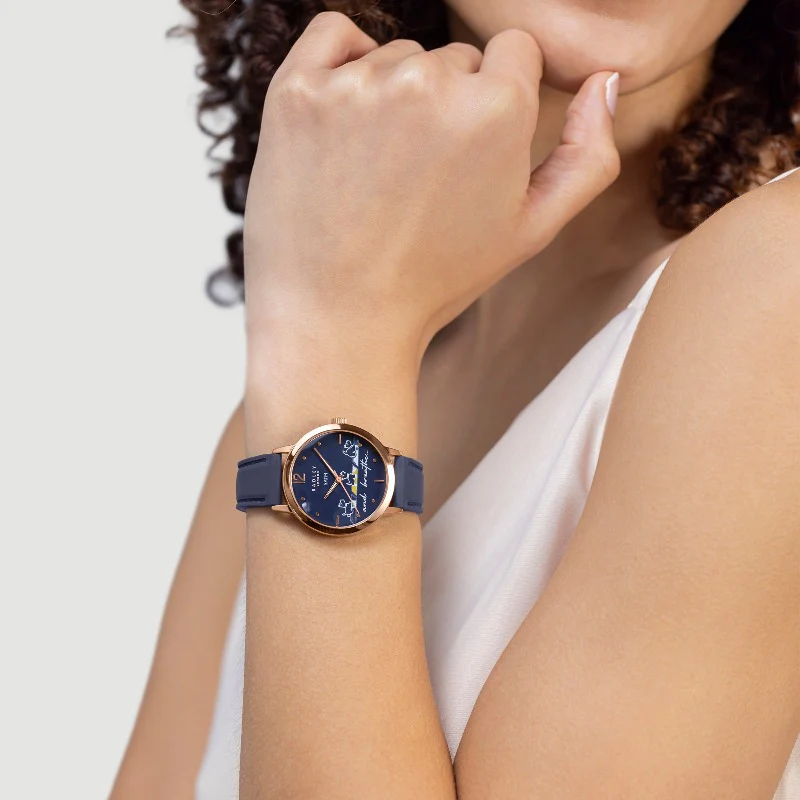 Radley Yoga Dog Ladies Watch Navy Silicone Strap RY21612 - Image 3