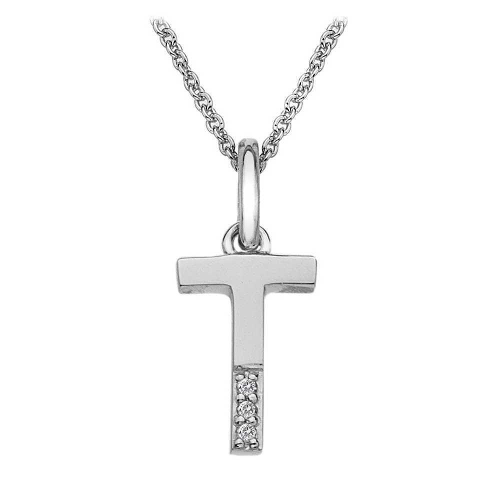 Silver and Diamond Initial Necklace - Image 21