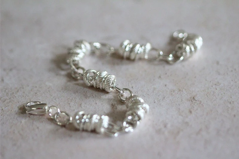 Silver Bracelet with Rings and Oval Links - Image 2